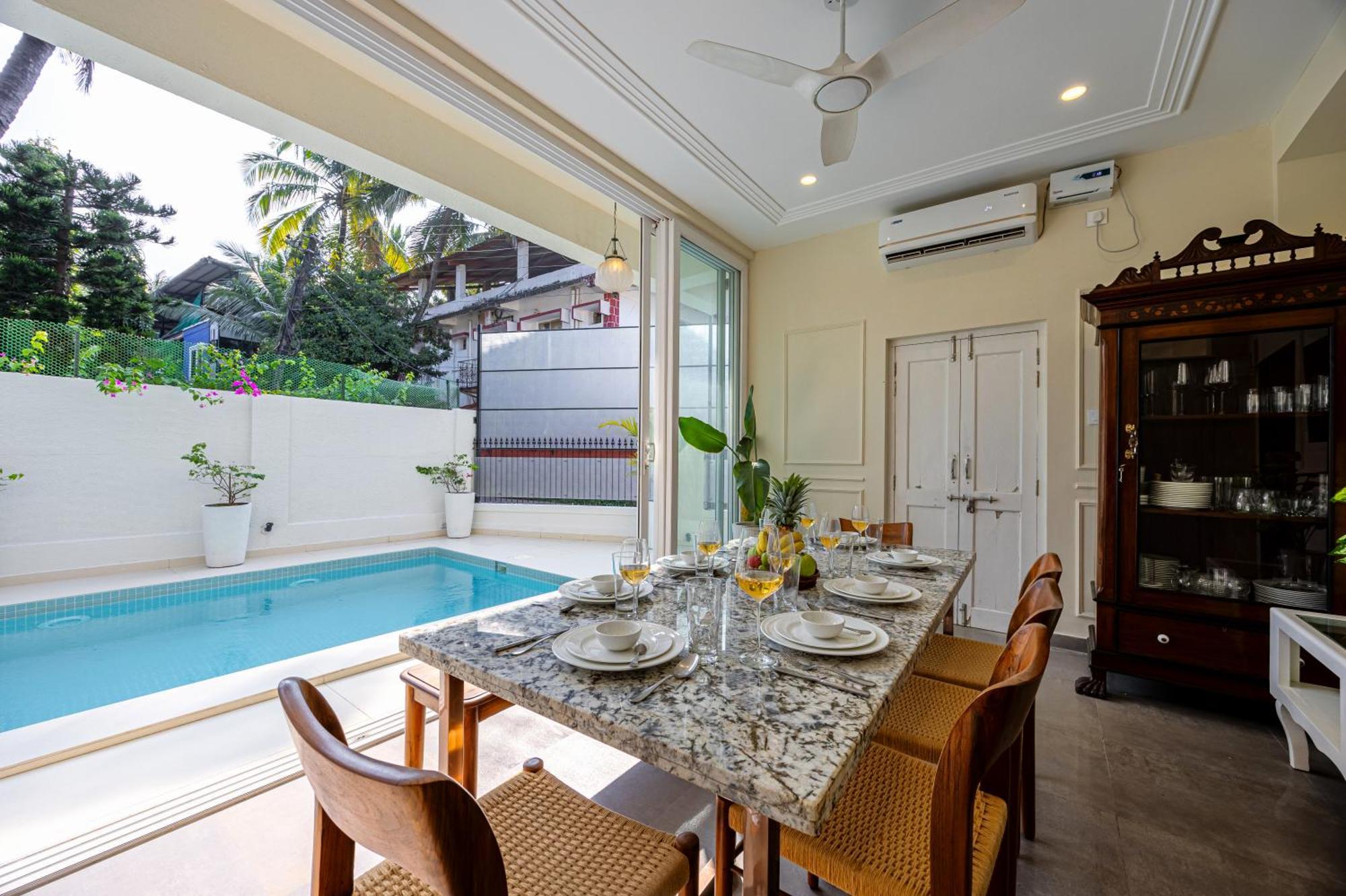 Elivaas 4 Bhk Villa Near Beach With Private Pool & Bar - Casa Boa Vida Candolim Zewnętrze zdjęcie