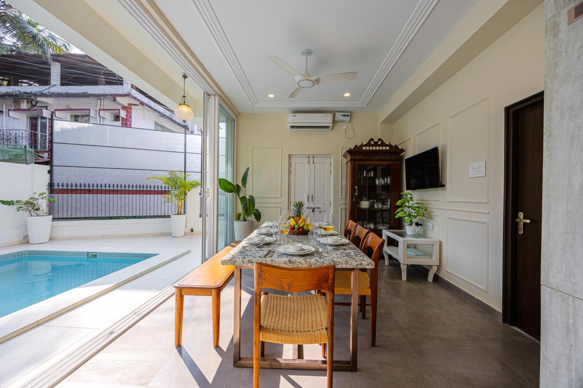 Elivaas 4 Bhk Villa Near Beach With Private Pool & Bar - Casa Boa Vida Candolim Zewnętrze zdjęcie